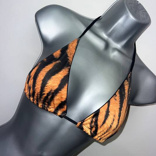 HANDMADE ANIMAL PRINT TRIANGLE BIKINI TOP