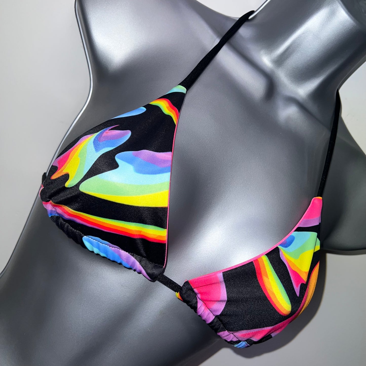 HANDMADE RAINBOW TRIANGLE BIKINI TOP