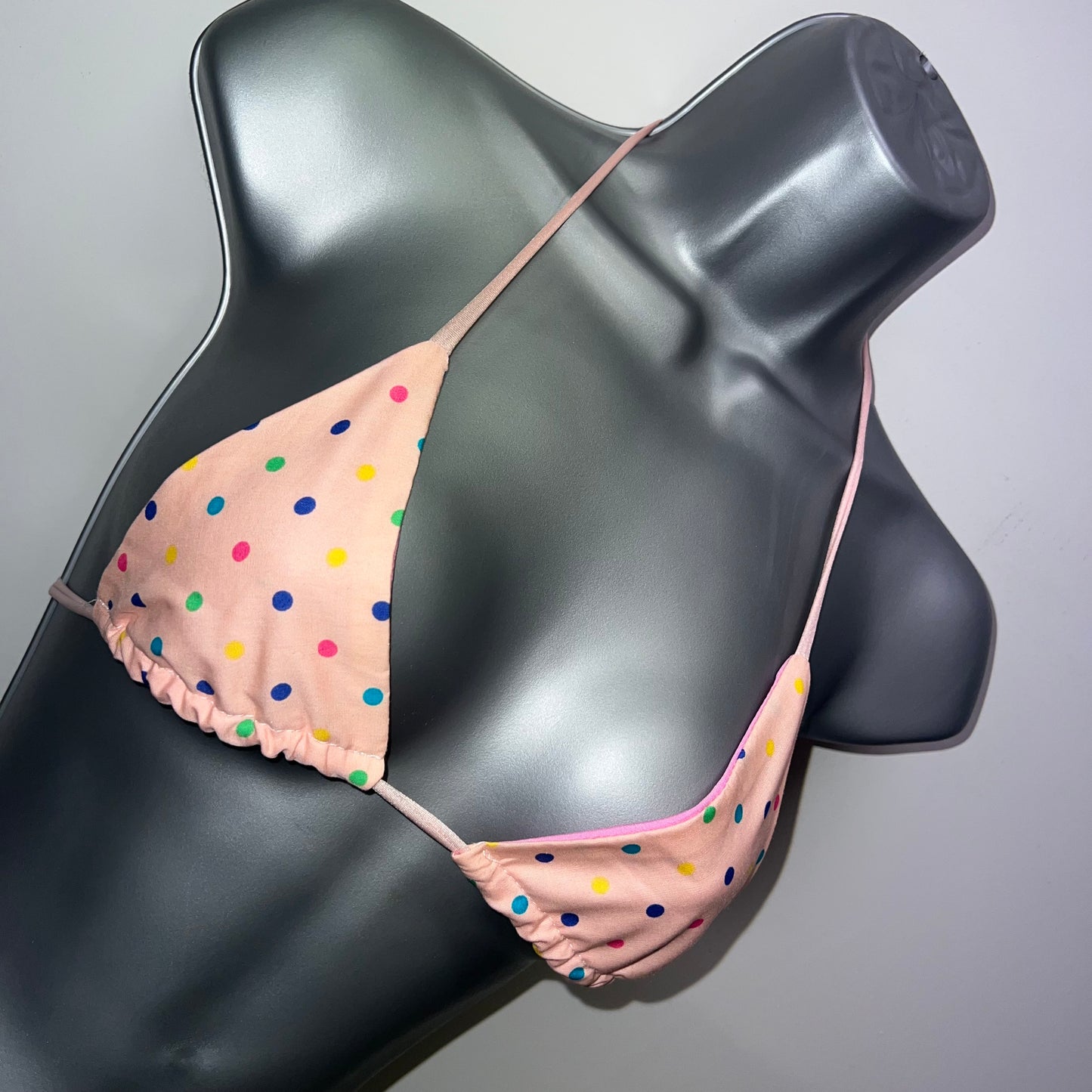 HANDMADE POLKA DOT TRIANGLE BIKINI STYLE TOP