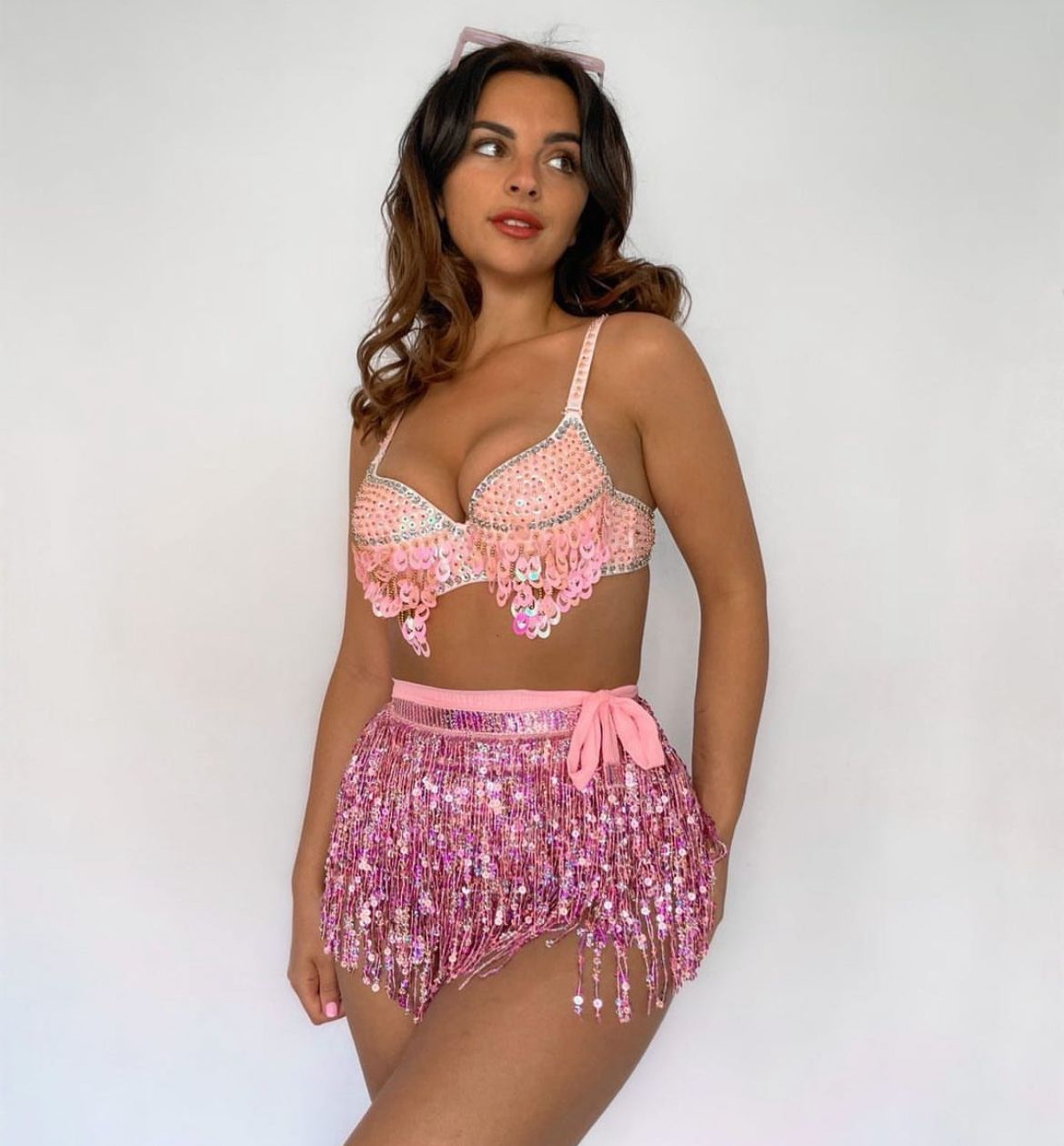 Sequin Two Piece - Baby Pink