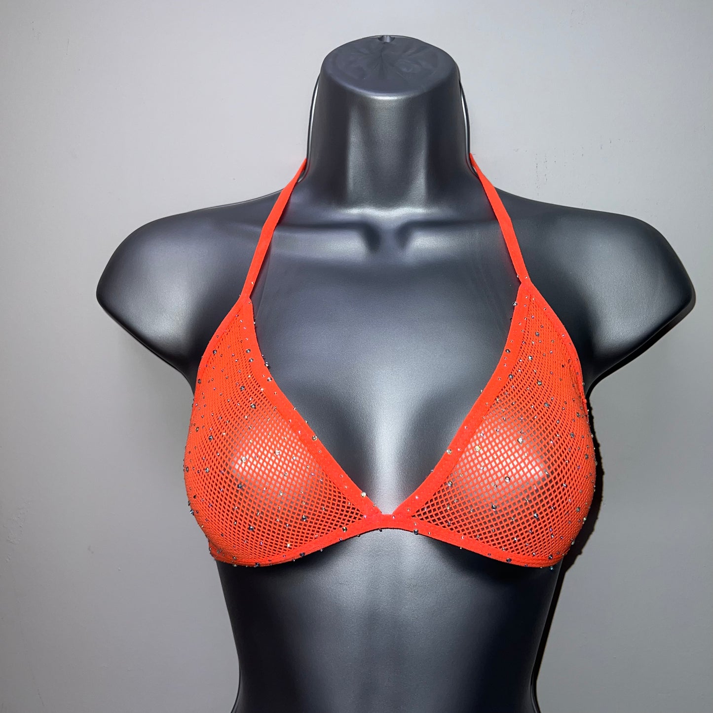 ORANGE FISHNET BRALET