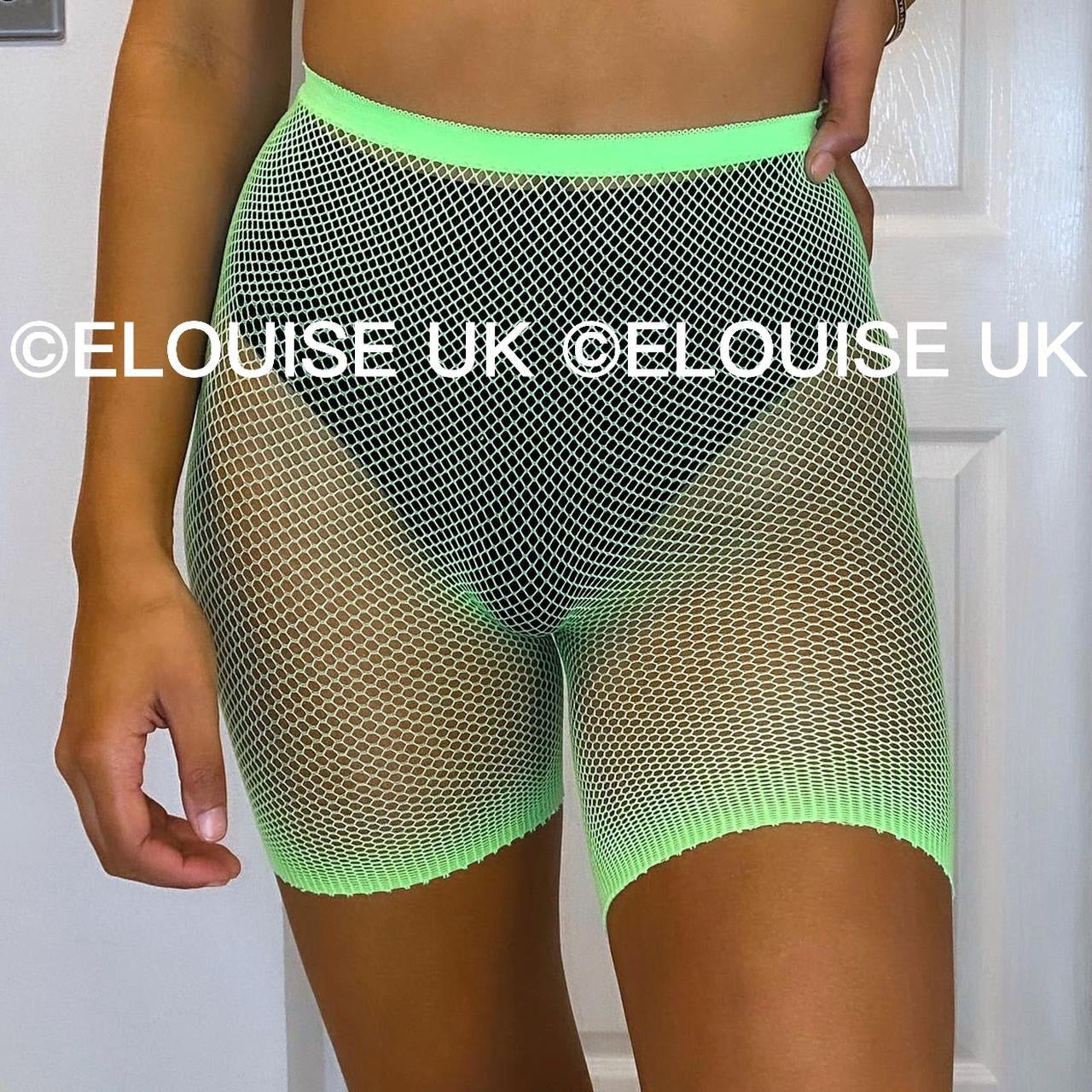 NEON GREEN FISHNET SHORTS