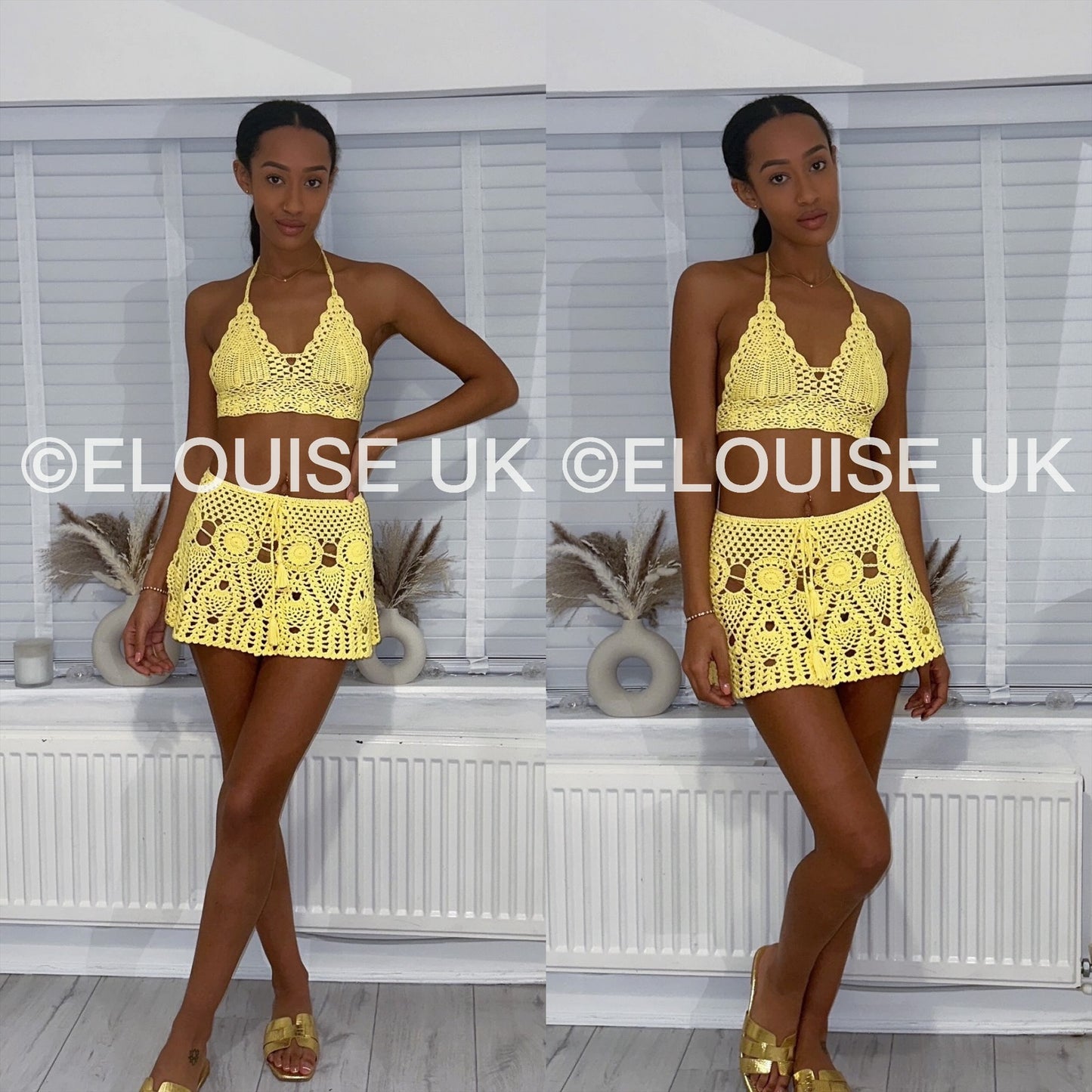 “SASKIA” CROCHET TWO PIECE - LEMON