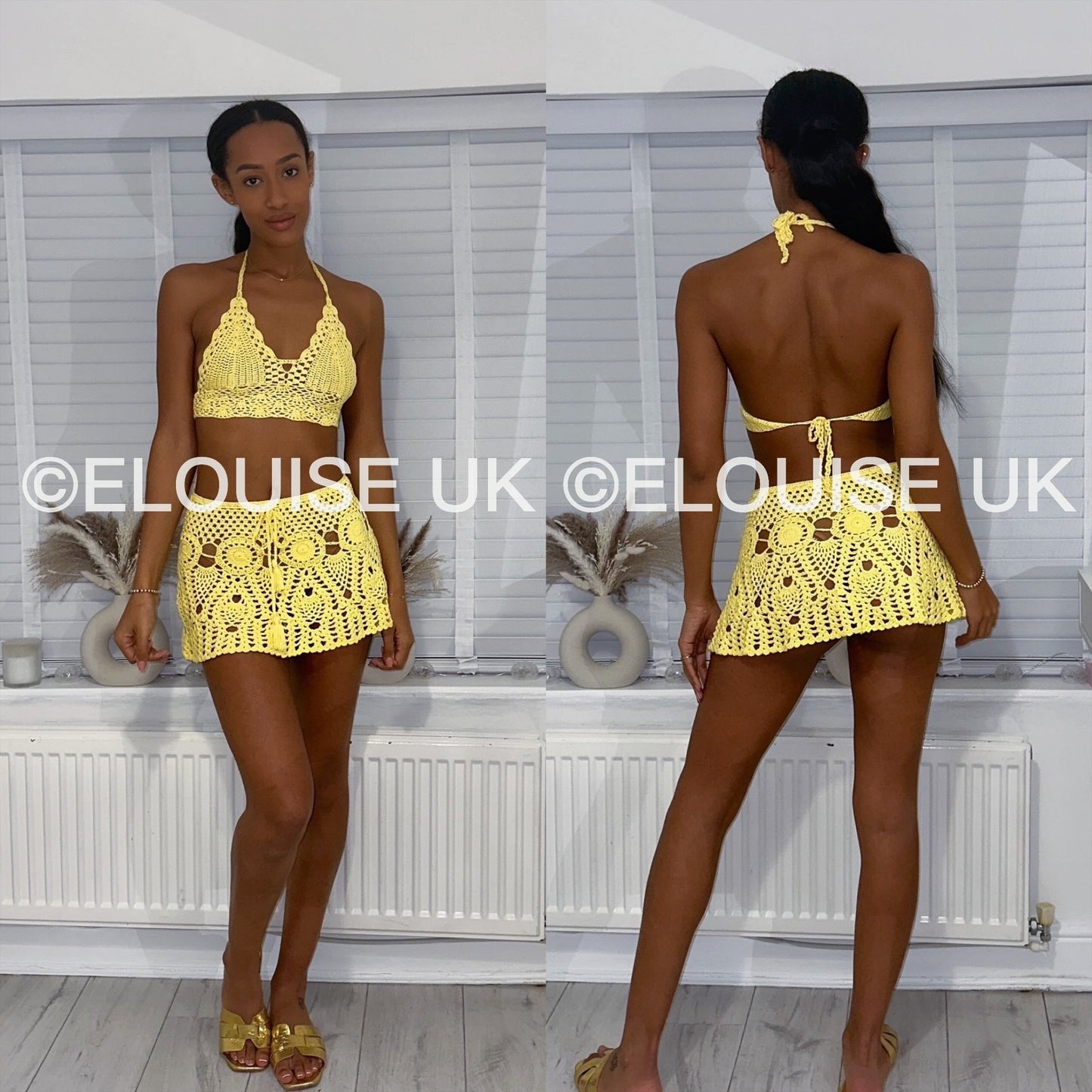 “SASKIA” CROCHET TWO PIECE - LEMON