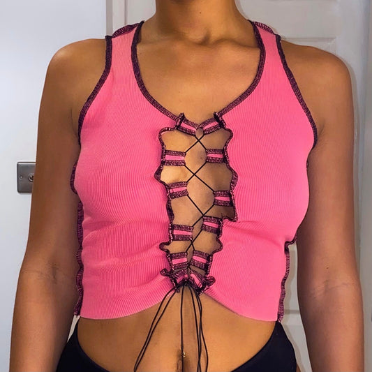 LACE UP CROP TOP