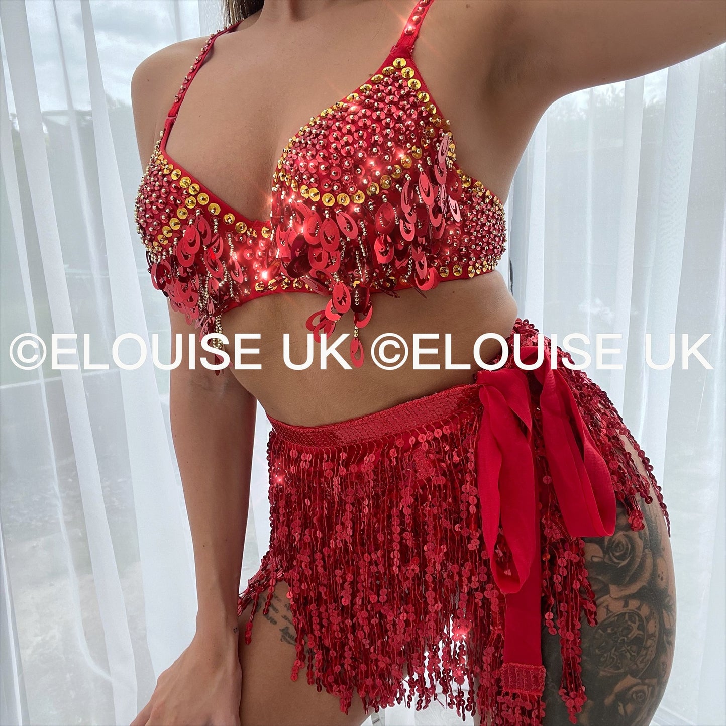 SEQUIN TWO PIECE - RED