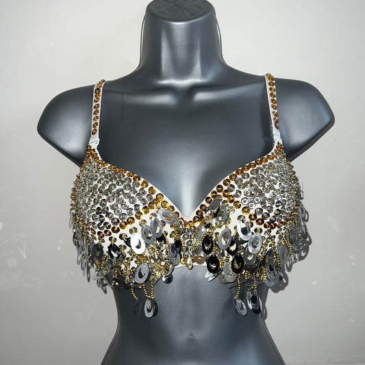 SEQUIN BRA - SILVER