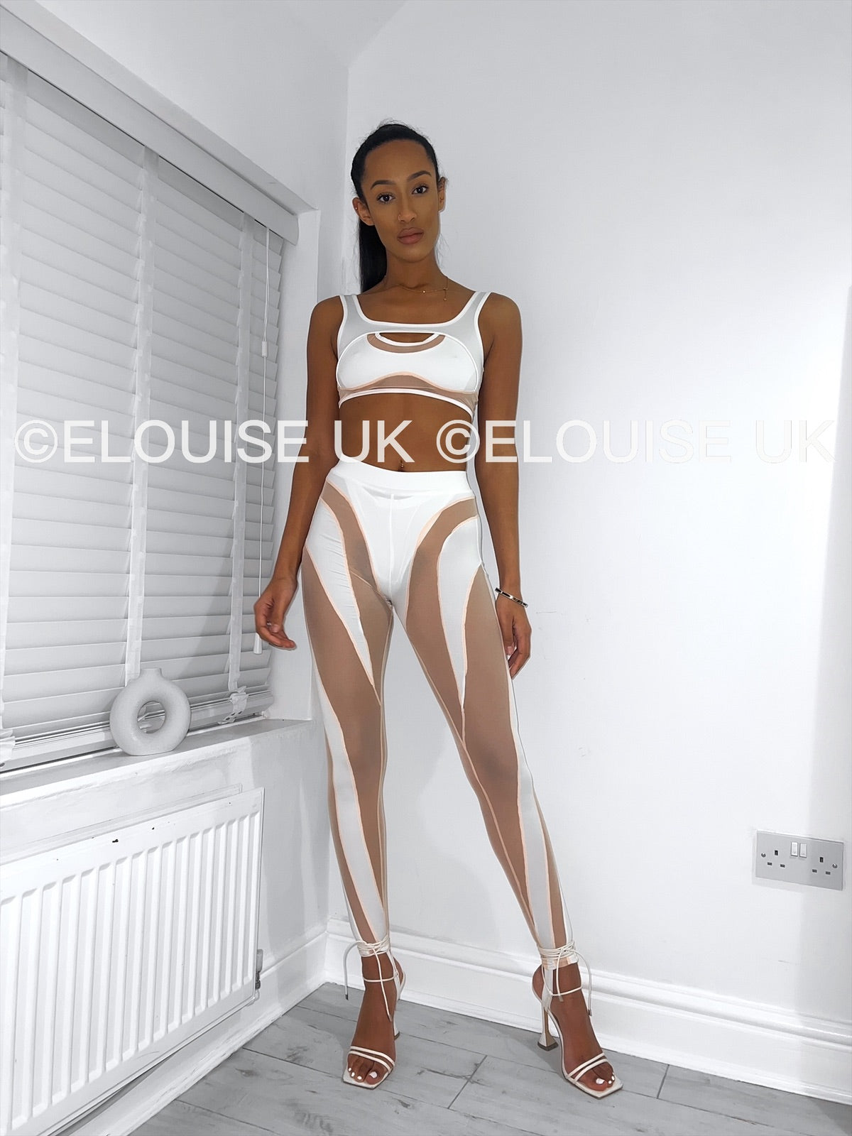 “LACEY” MESH CONTOURING TWO PIECE - WHITE