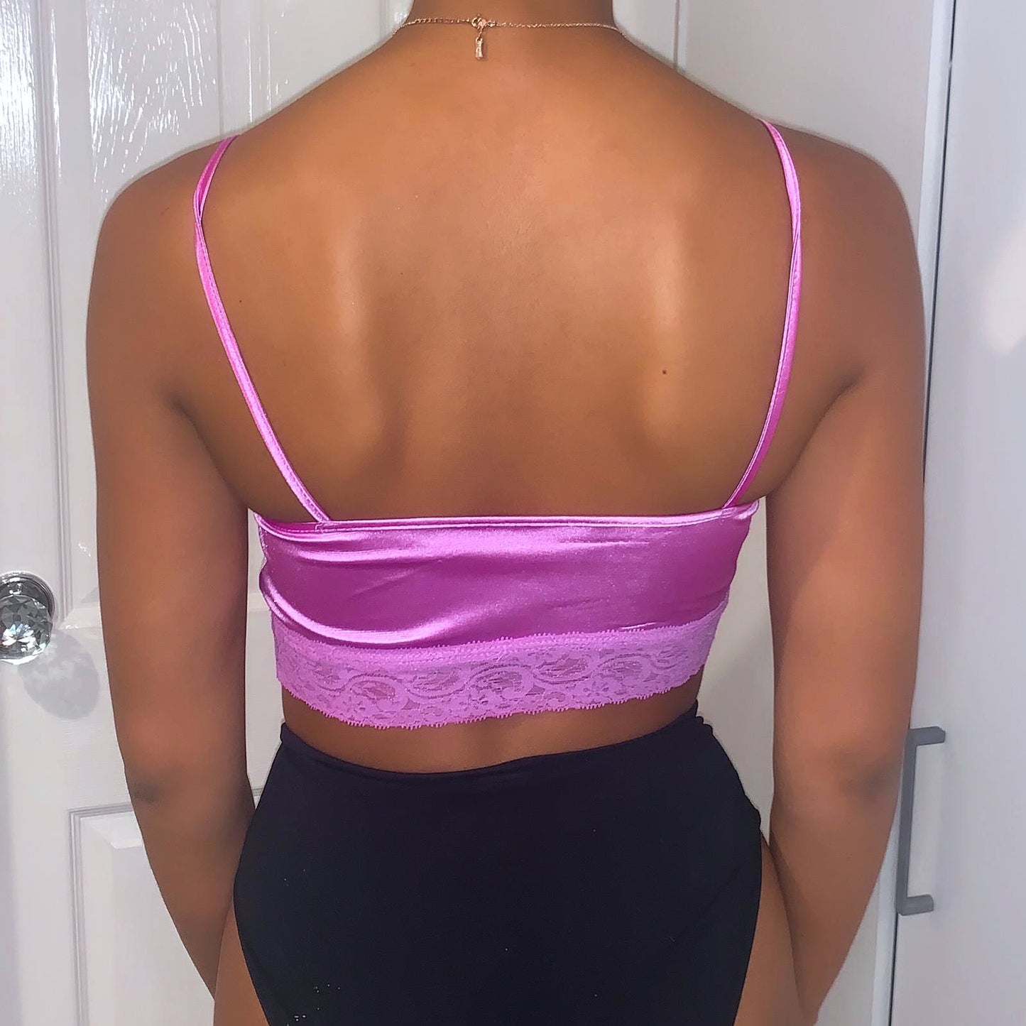 SATIN CAMI CROP TOP