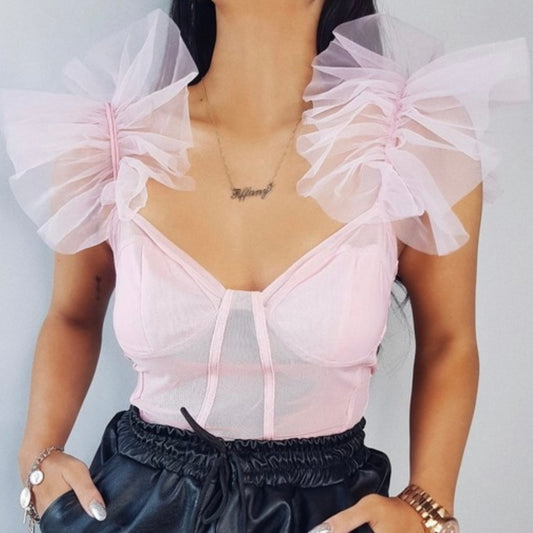 PINK RUFFLE BODYSUIT