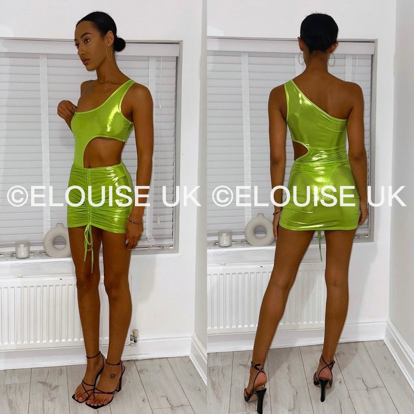 “CHLOE” METALLIC TWO PIECE - GREEN