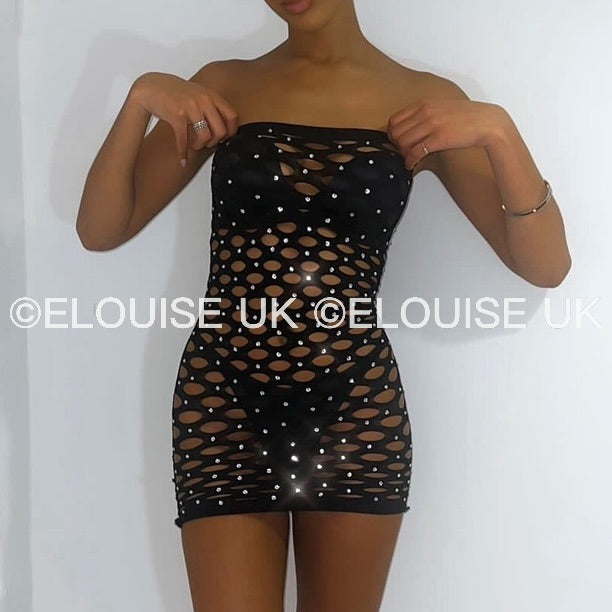 black fishnet festival dress outfit