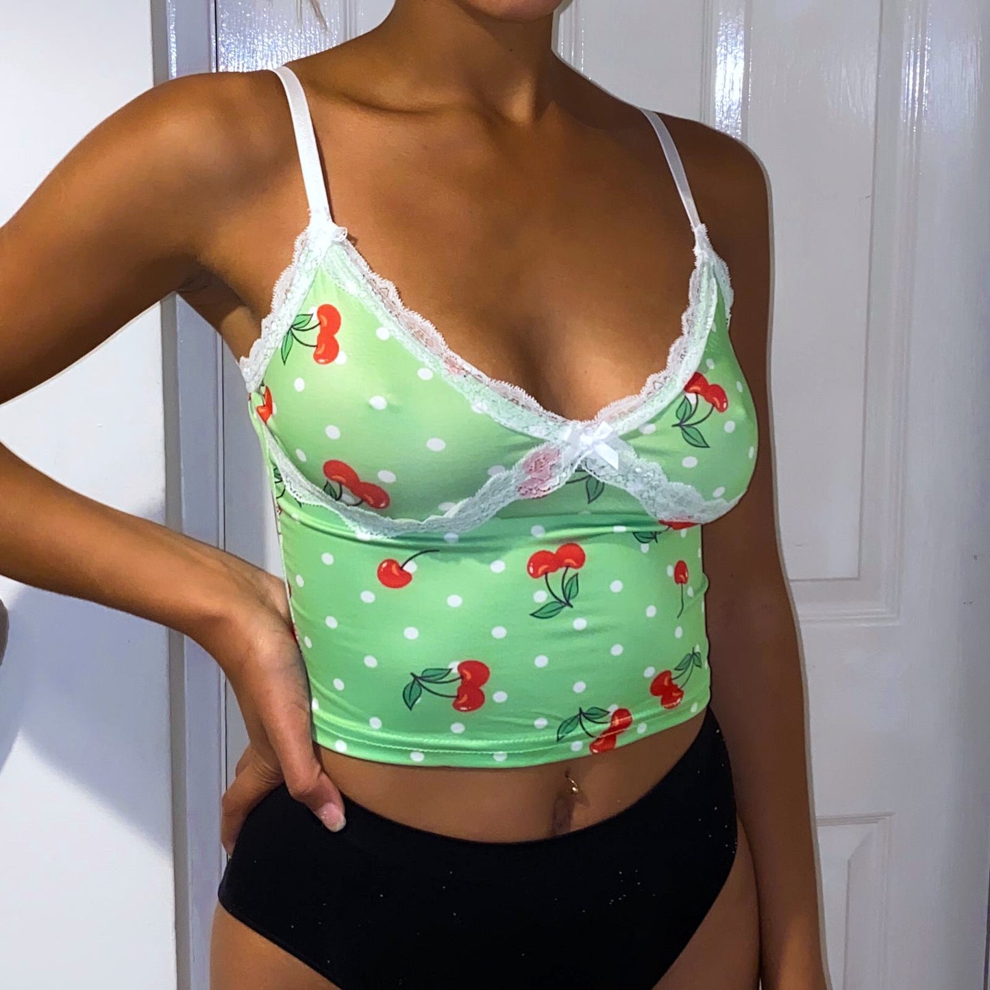 CHERRY CAMI CROP TOP