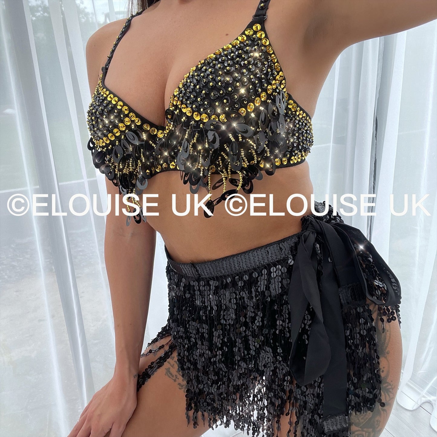 SEQUIN TWO PIECE - BLACK