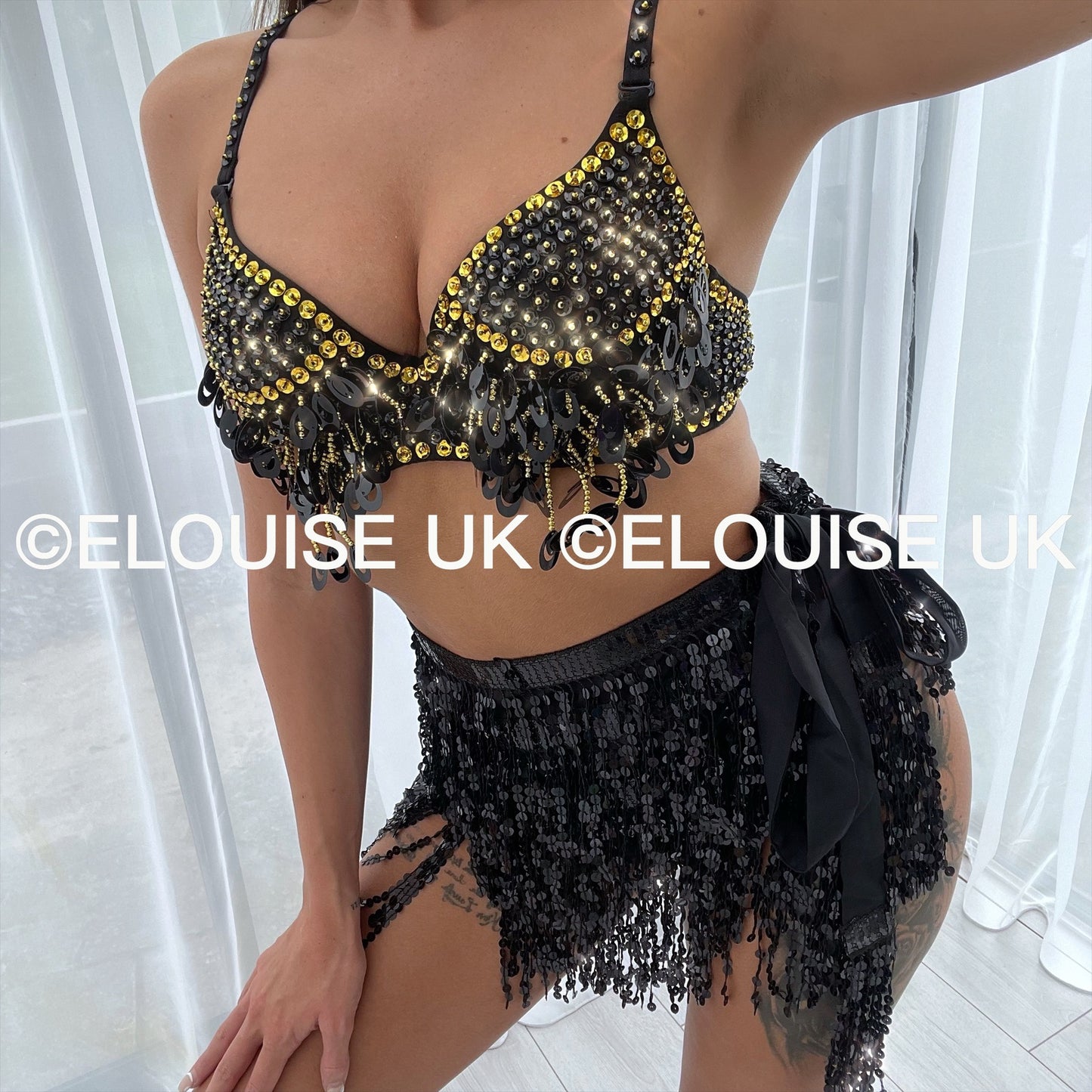 SEQUIN TWO PIECE - BLACK