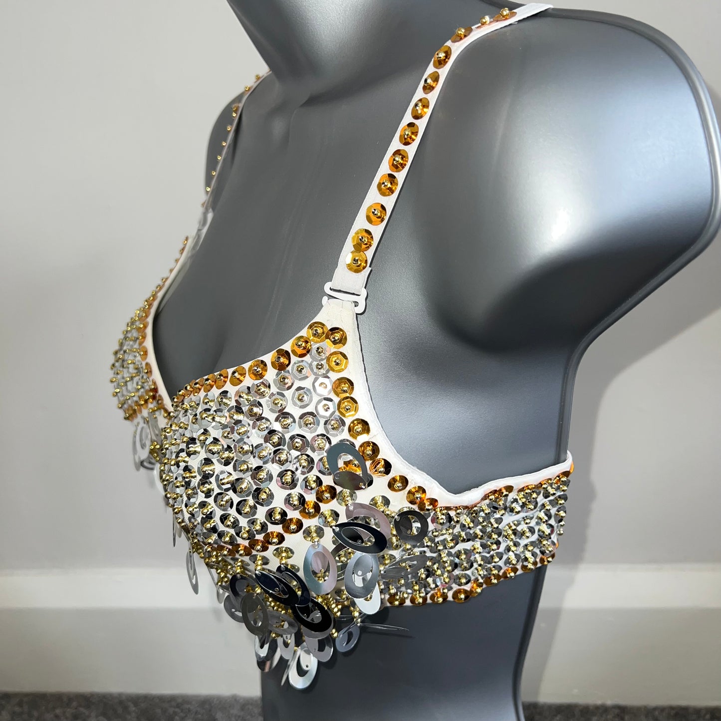 SEQUIN BRA - SILVER