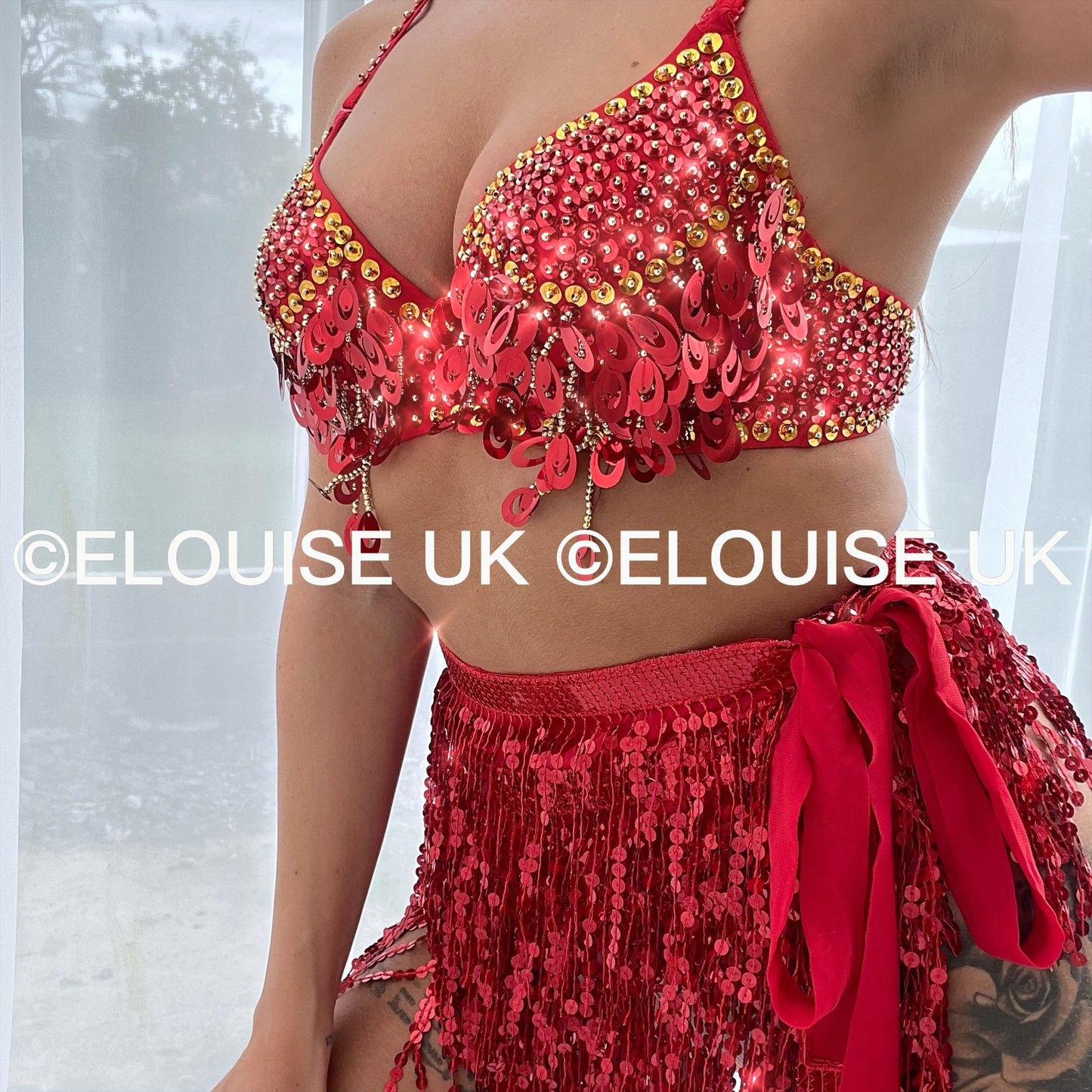 SEQUIN TWO PIECE - RED