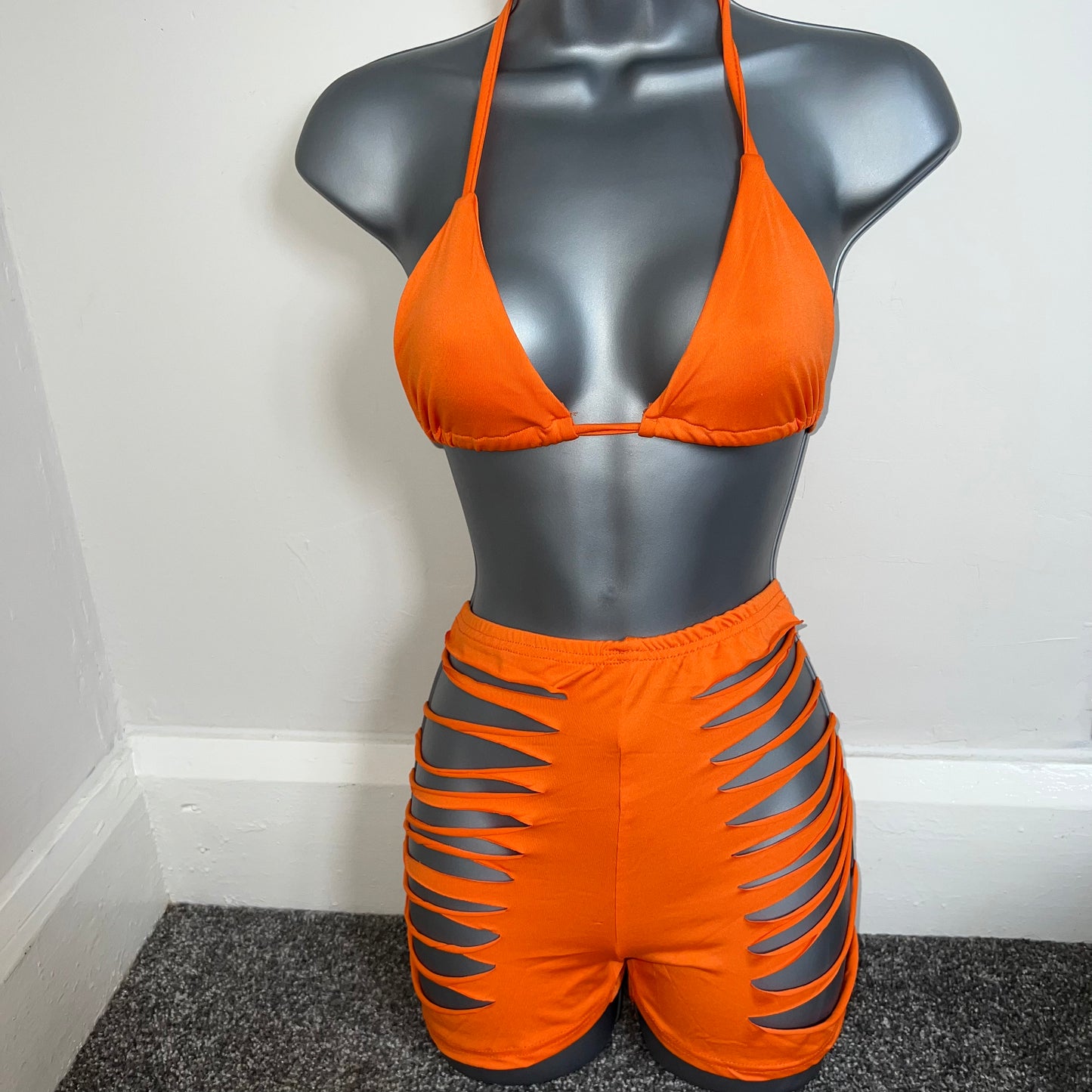 ORANGE CHOPPY TWO PIECE