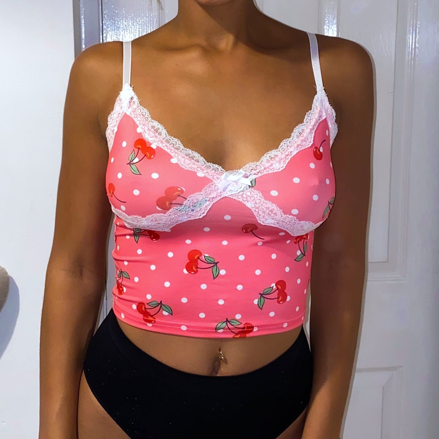 CHERRY CAMI CROP TOP