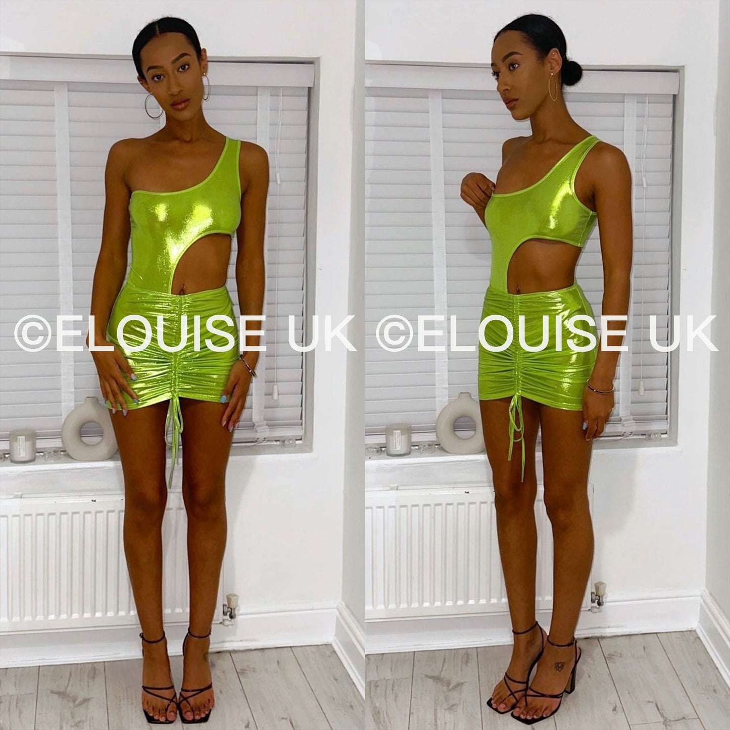 “CHLOE” METALLIC TWO PIECE - GREEN