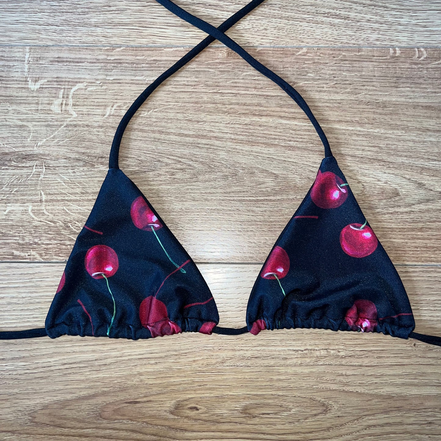 HANDMADE CHERRY TRIANGLE BIKINI TOP