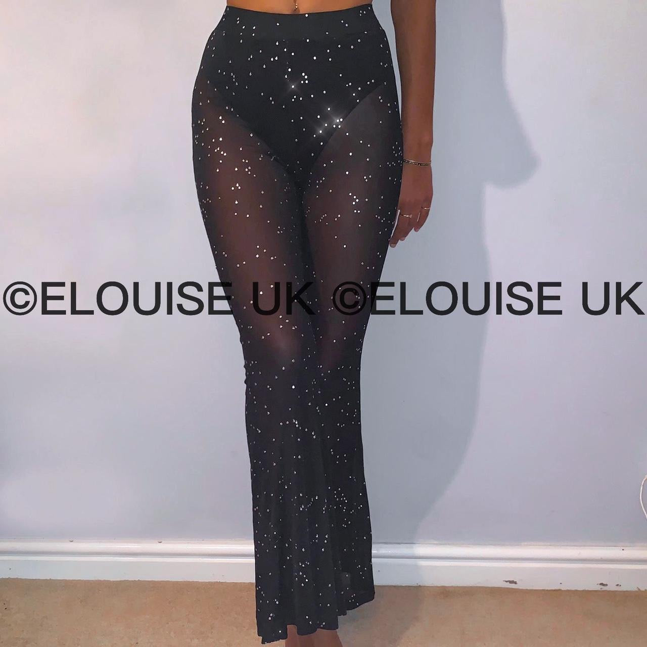 DIAMANTÉ MESH TROUSERS