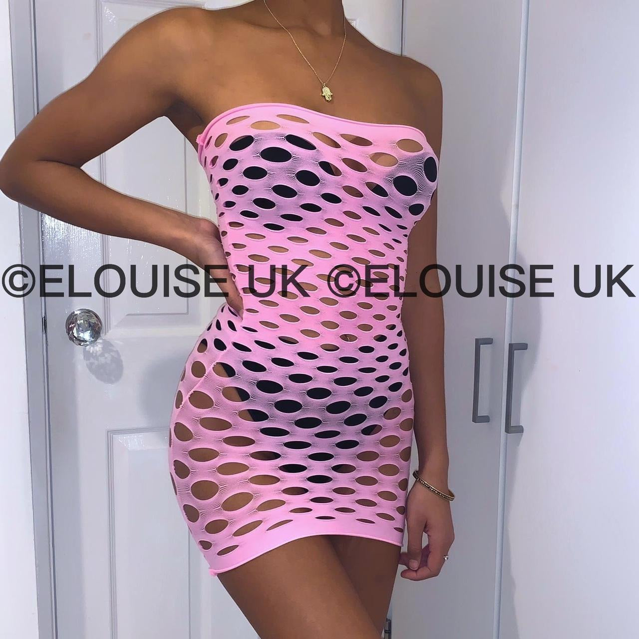 pink fishnet festival dress outfit