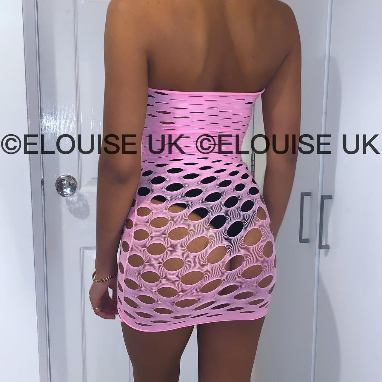 pink fishnet festival dress outfit