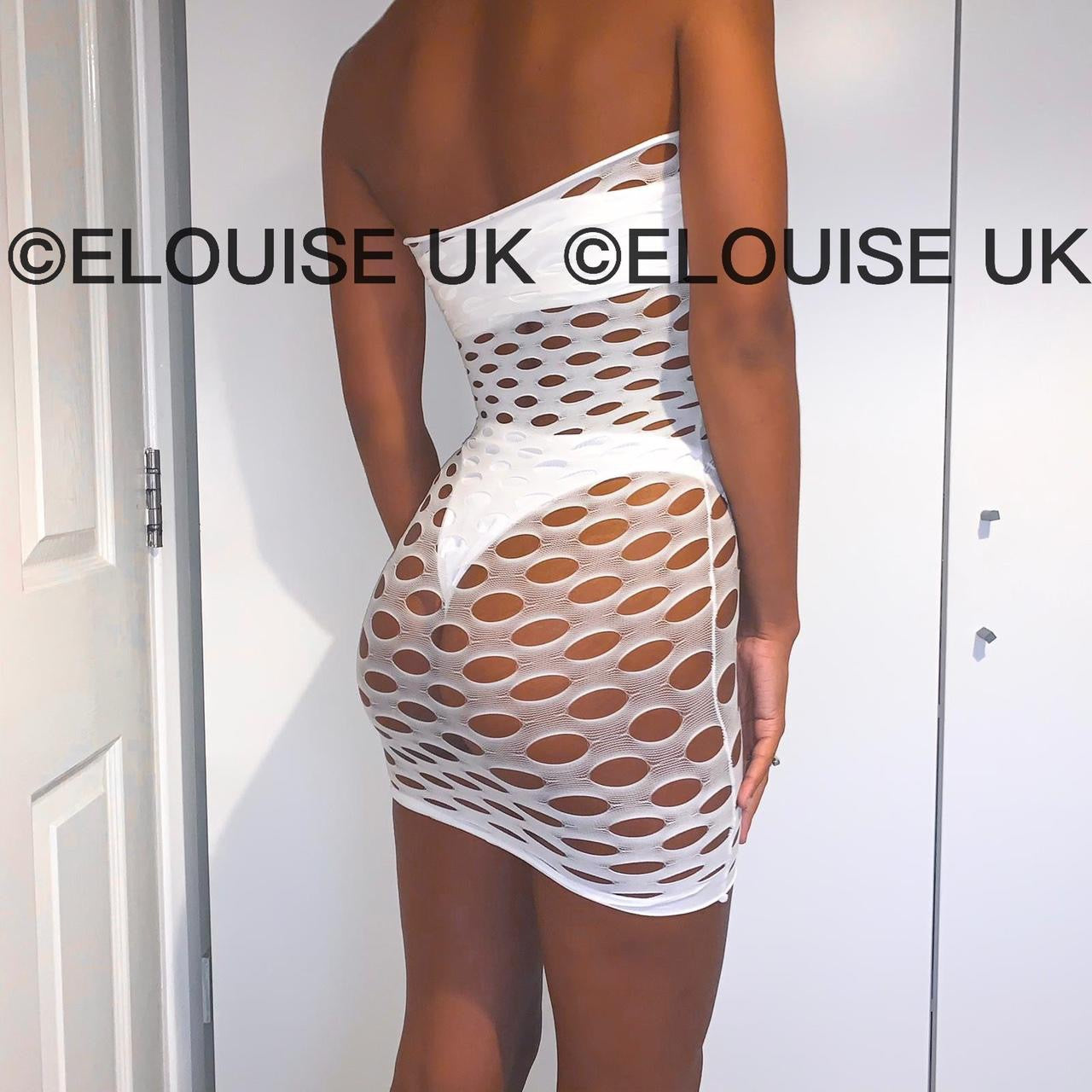 white fishnet festival dress outfit