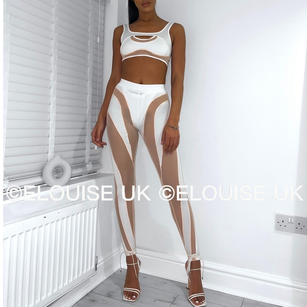 “LACEY” MESH CONTOURING TWO PIECE - WHITE