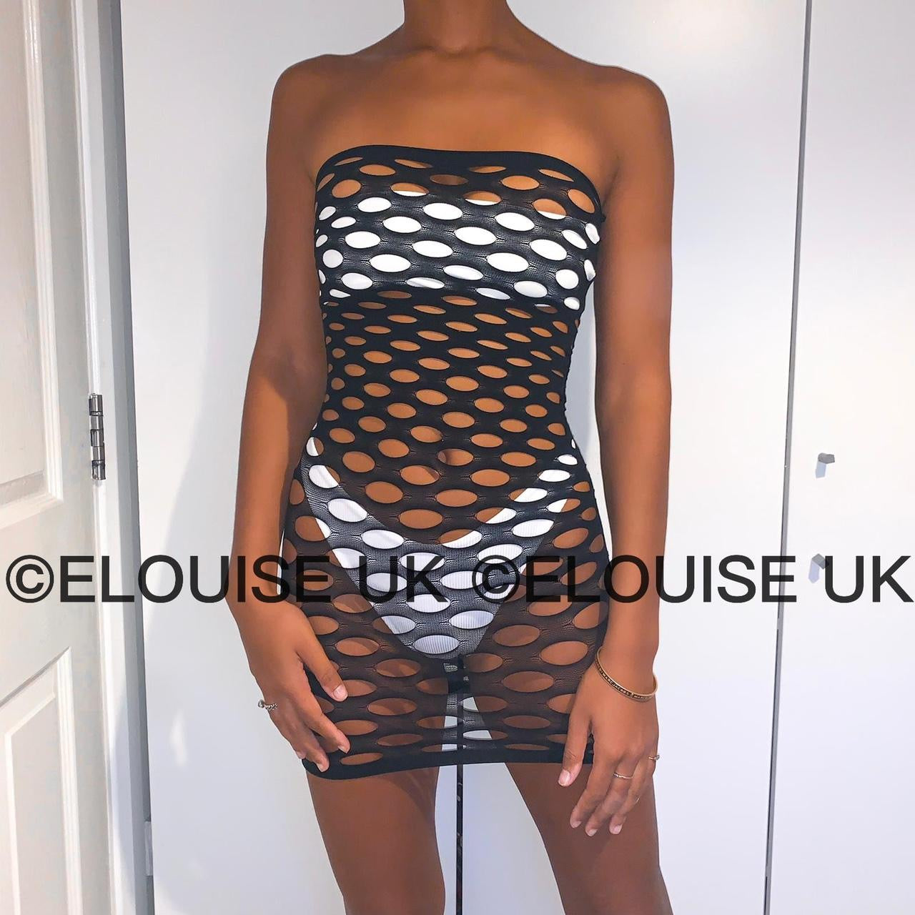 black fishnet festival dress outfit