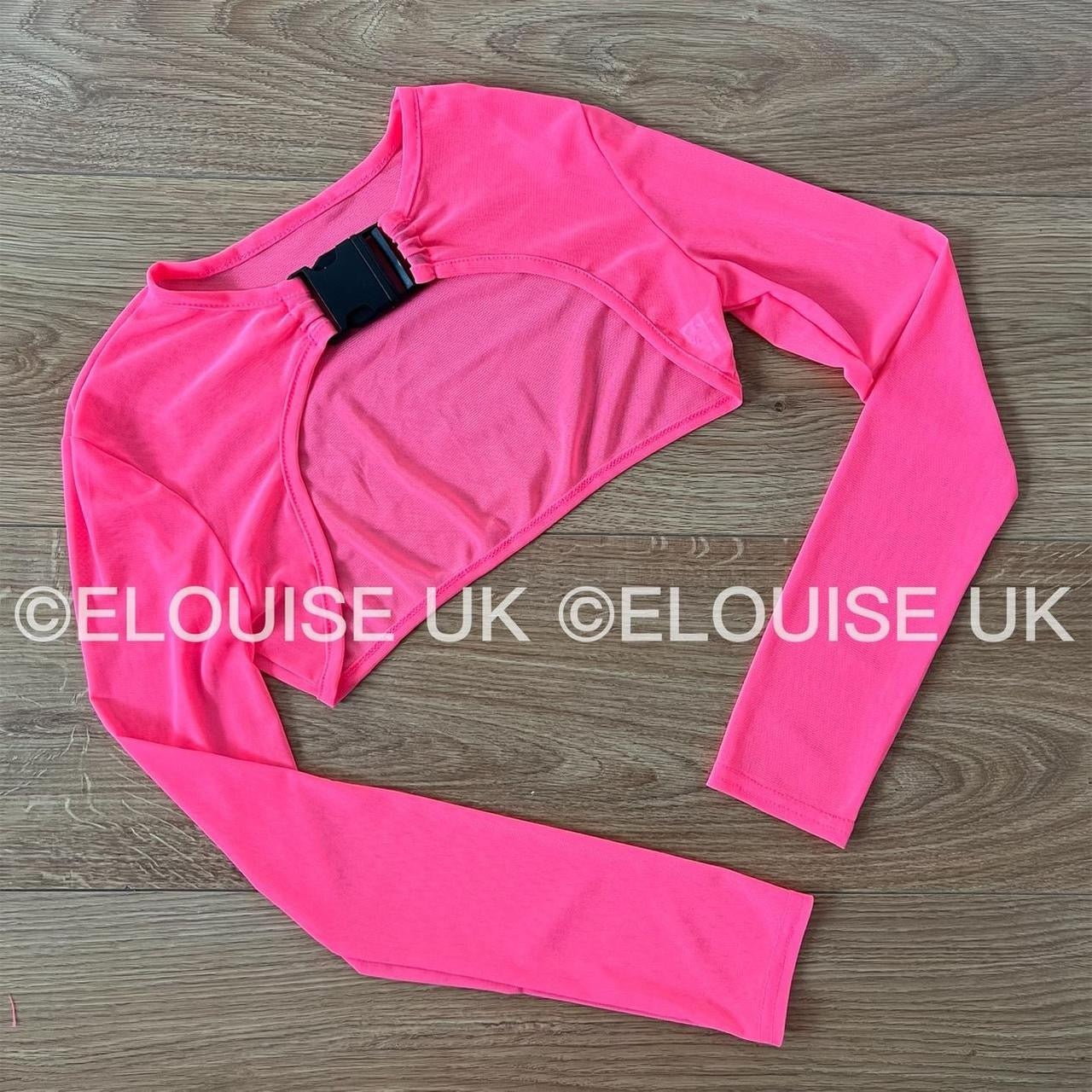 MESH BUCKLE EXTREME CROP TOP - NEON PINK