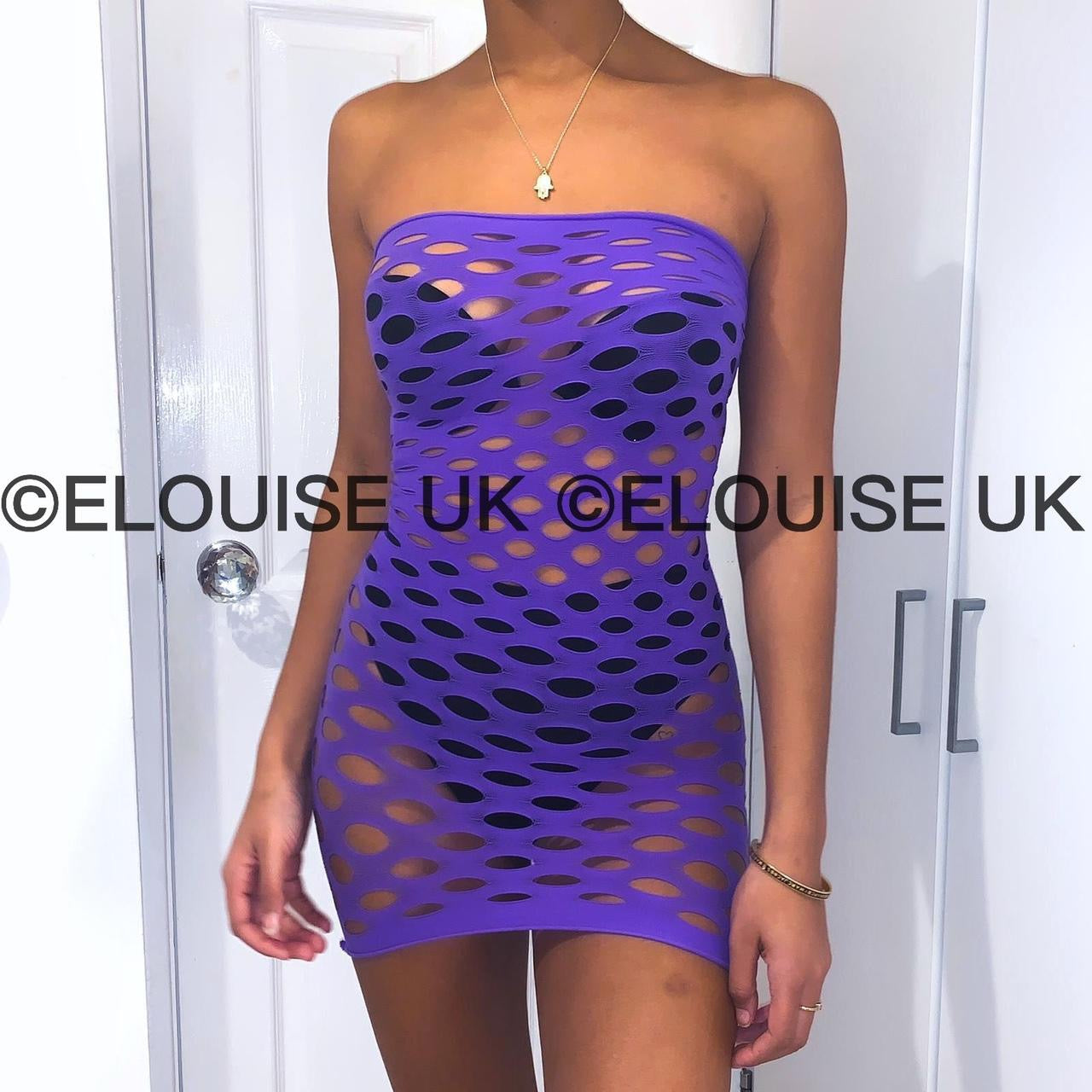 purple fishnet festival dress outfit