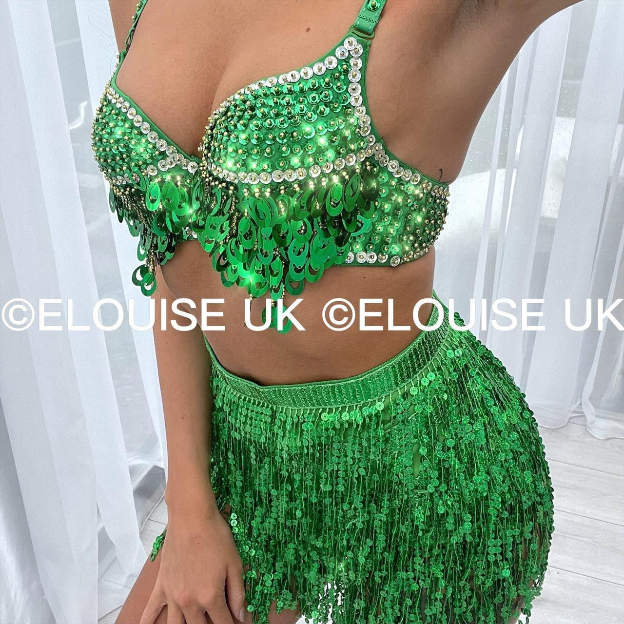 SEQUIN BRA - GREEN