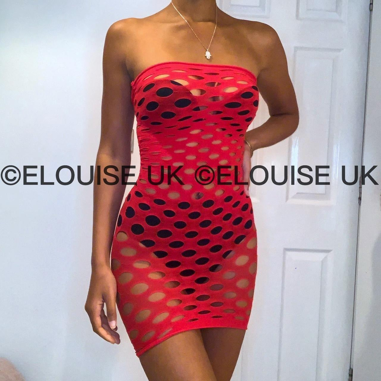 red fishnet festival dress outfit