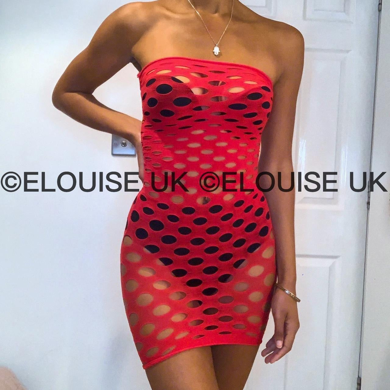 red fishnet festival dress outfit