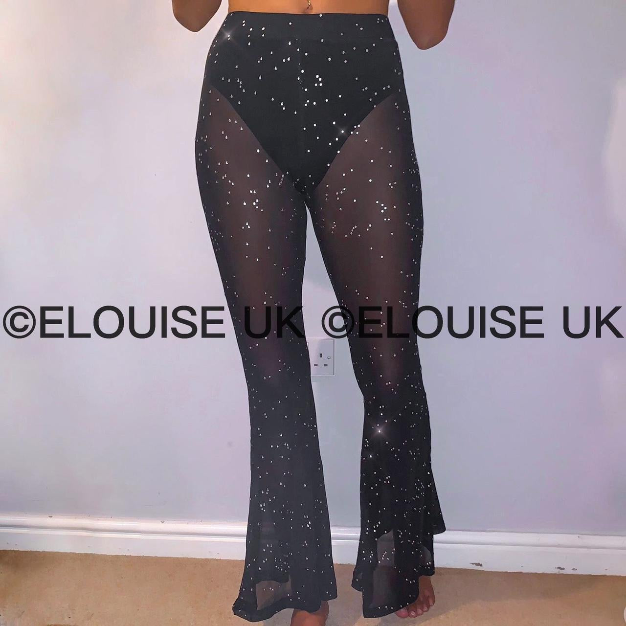 DIAMANTÉ MESH TROUSERS