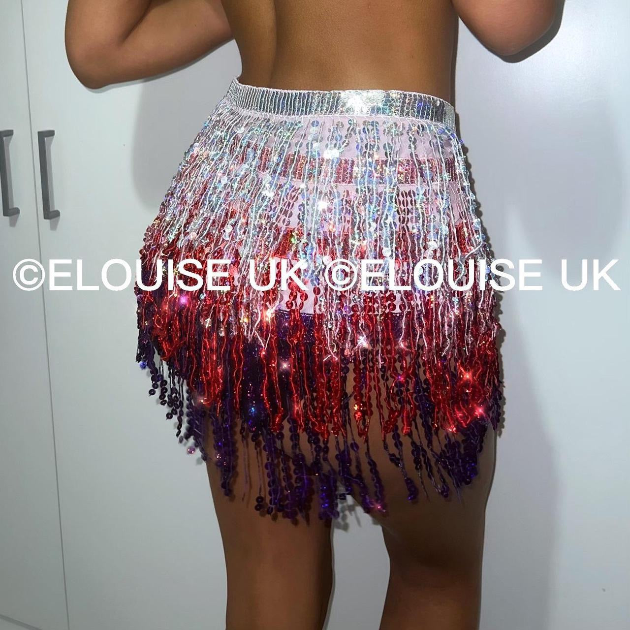 SEQUIN TASSEL SKIRT - MULTI