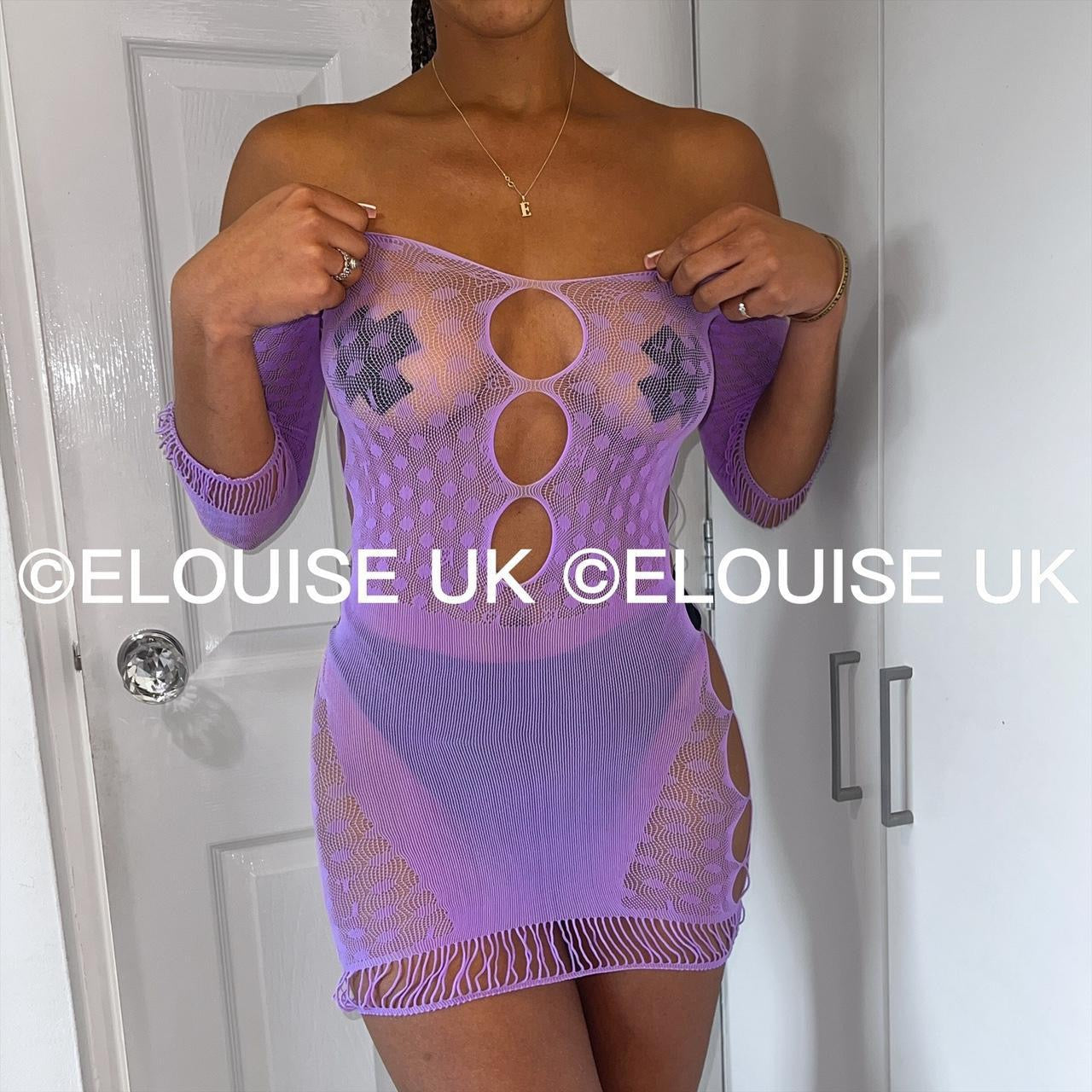 fishnet purple festival dress