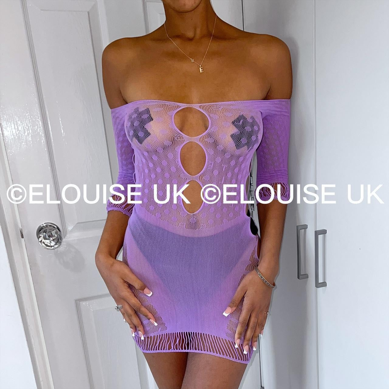 fishnet purple festival dress