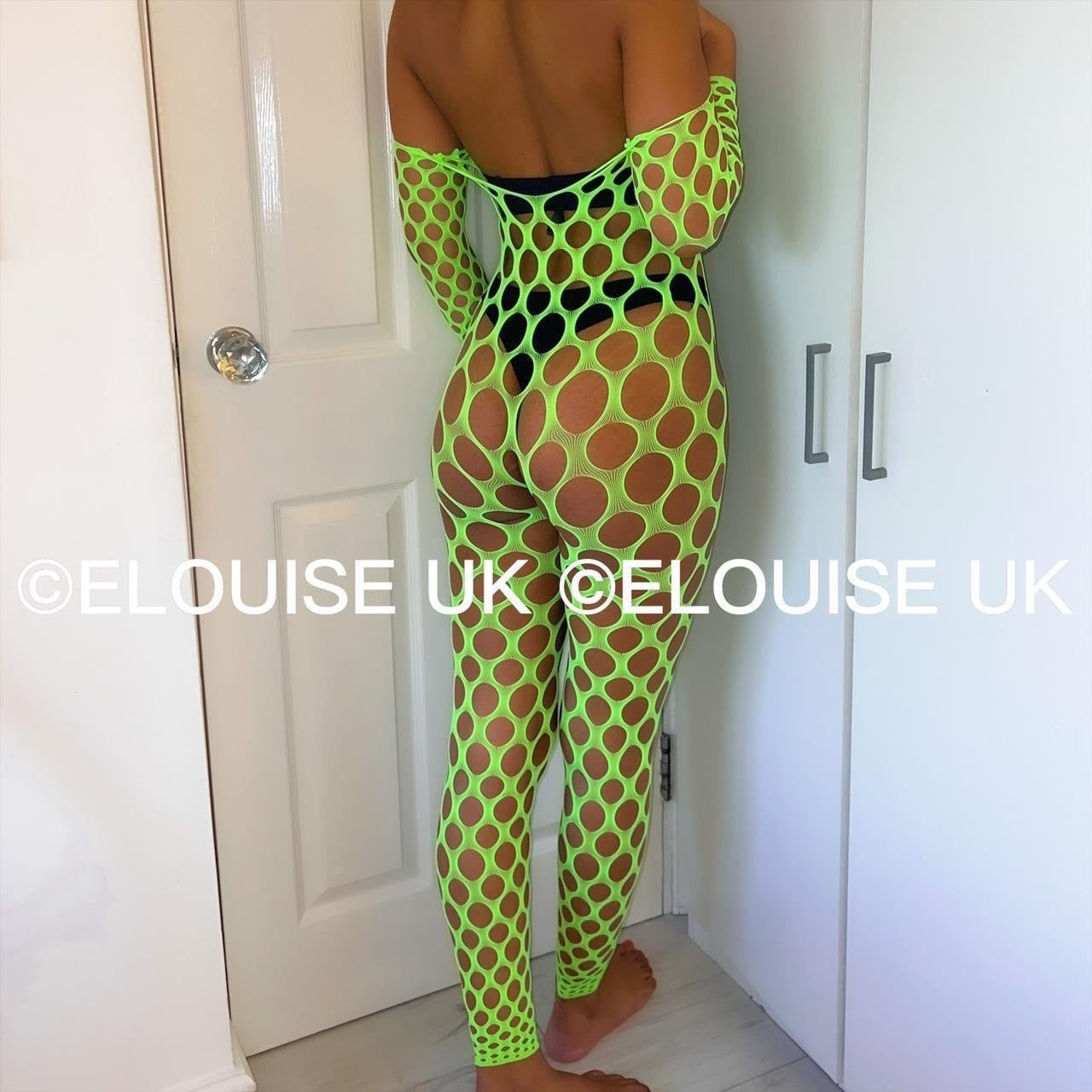 HOLE UNITARD - NEON GREEN