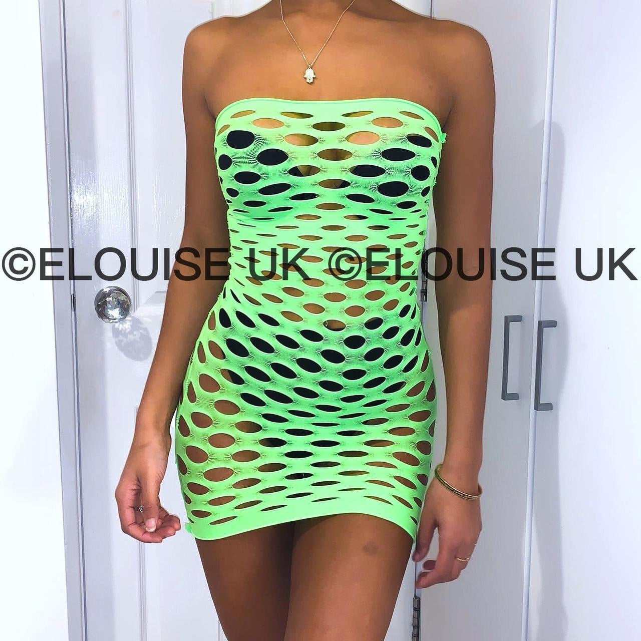 green fishnet festival dress outfit