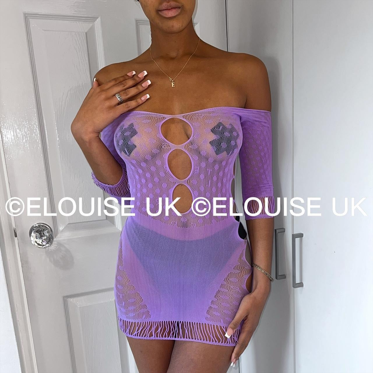 fishnet purple festival dress