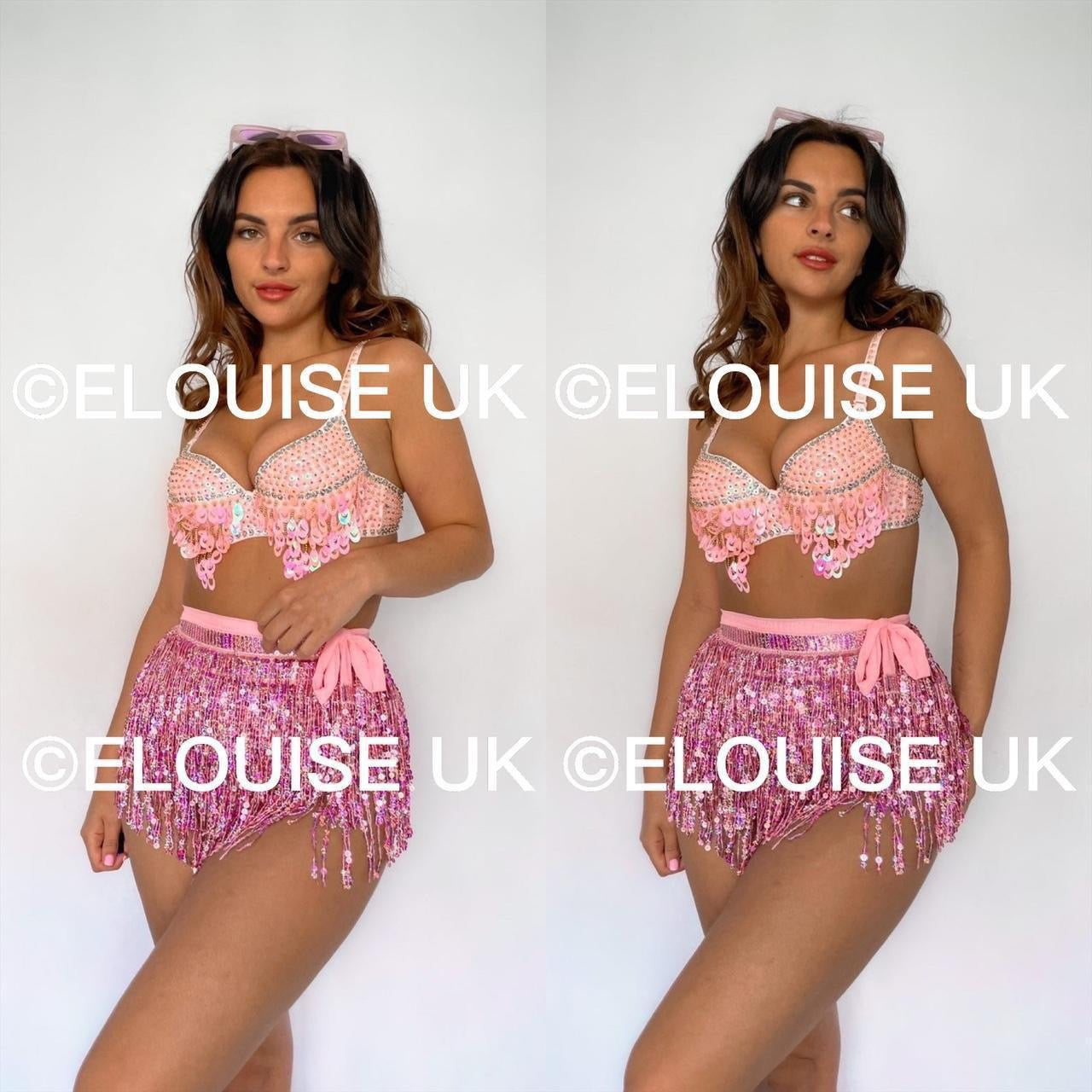 Sequin Two Piece - Baby Pink