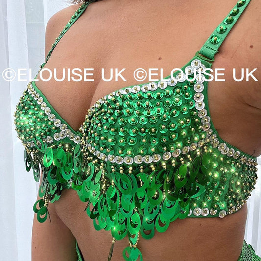 SEQUIN BRA - GREEN