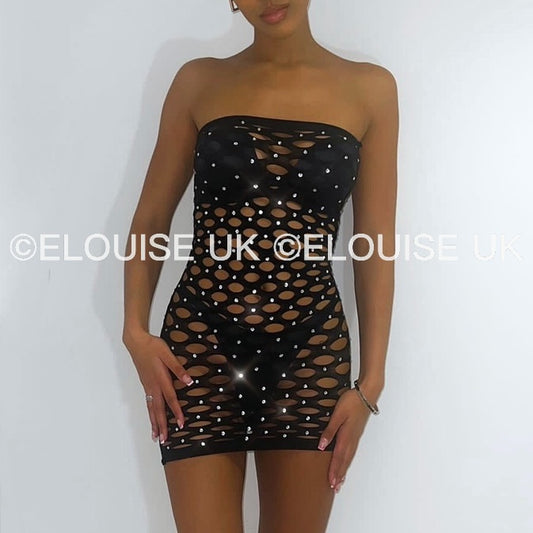 black fishnet festival dress outfit