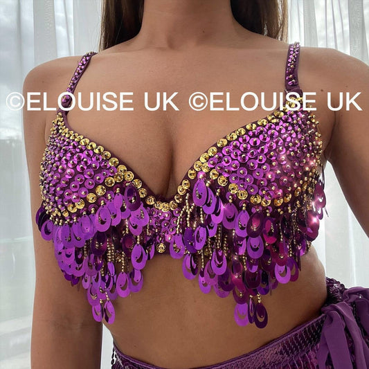 SEQUIN BRA - PURPLE