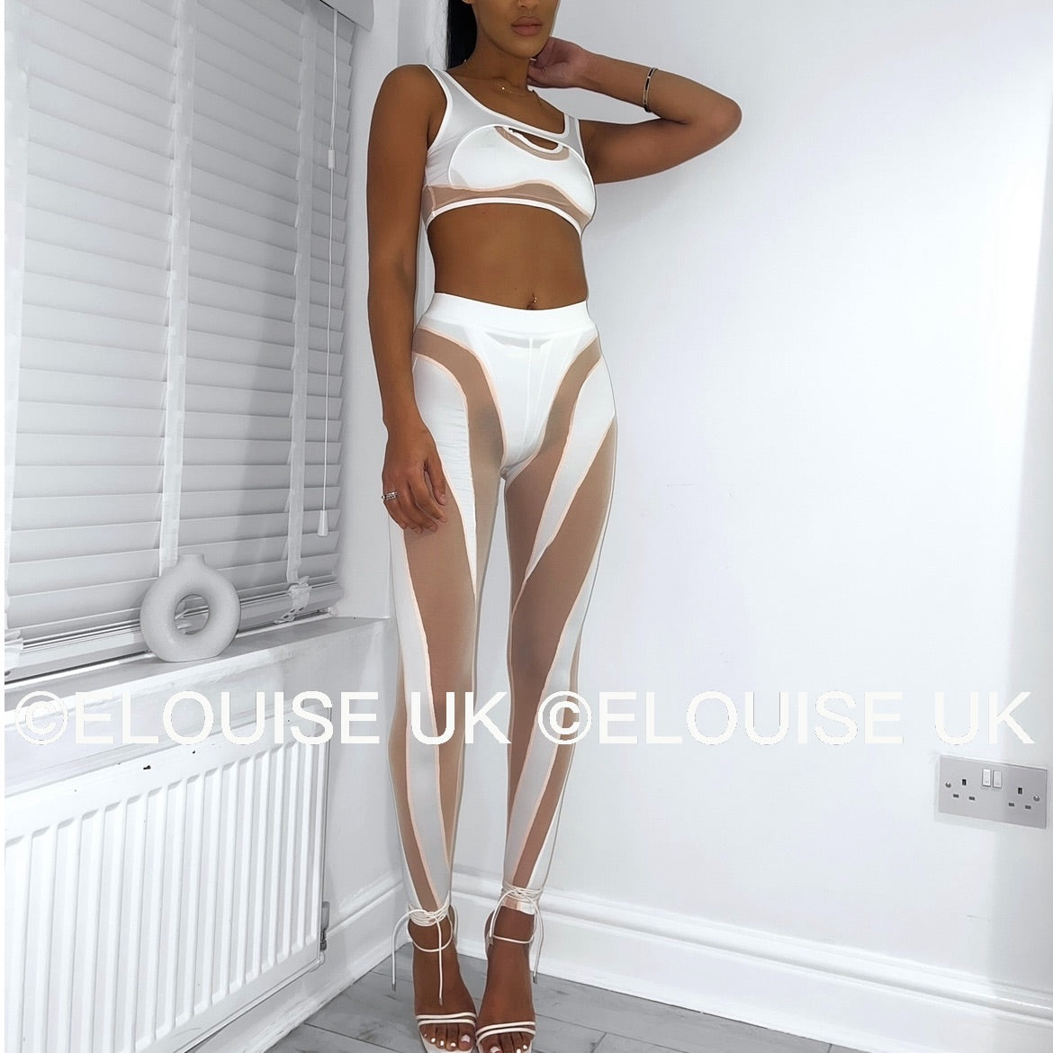 “LACEY” MESH CONTOURING TWO PIECE - WHITE