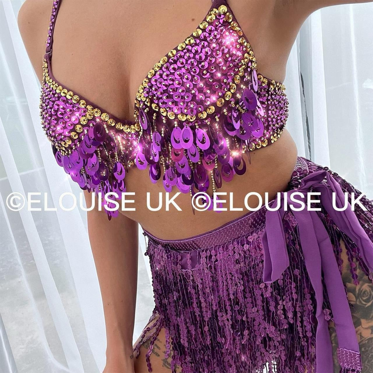 SEQUIN BRA - PURPLE