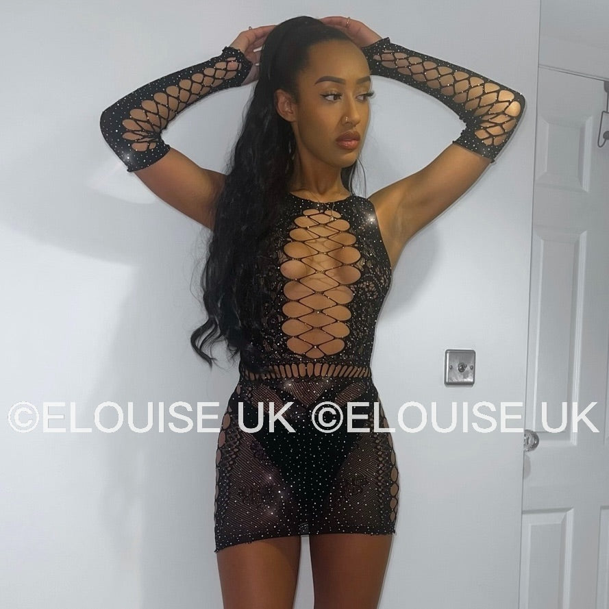 Bodysuit under outlet mesh dress